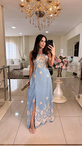 Vestido Quezia Azul Bebe