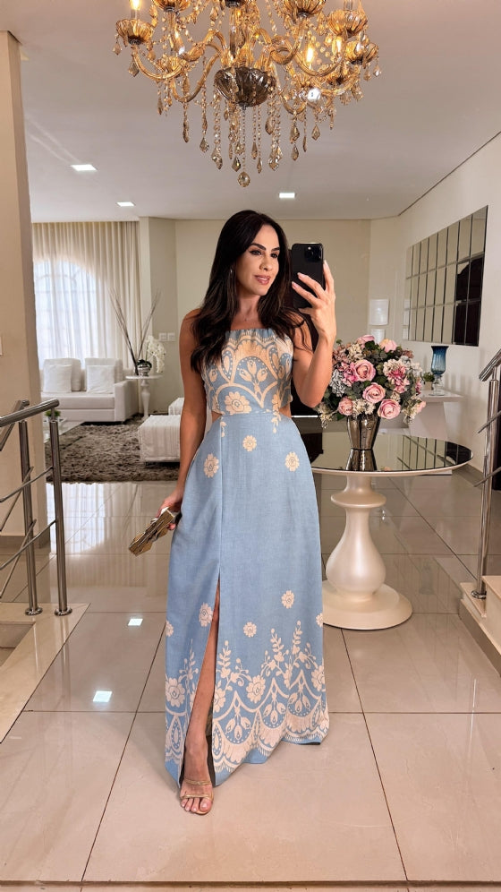 Vestido Quezia Azul Bebe