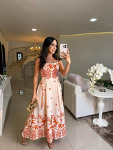 Vestido Mel Estampado Off Laranja