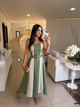 Vestido Caetana Off e Verde