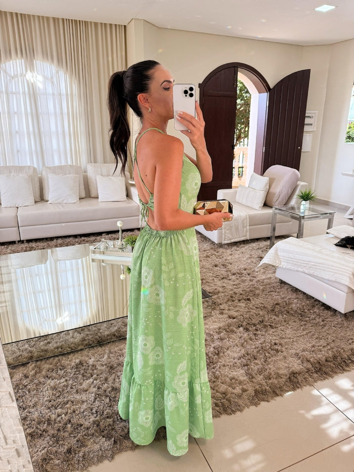 Vestido Leila Verde Agua