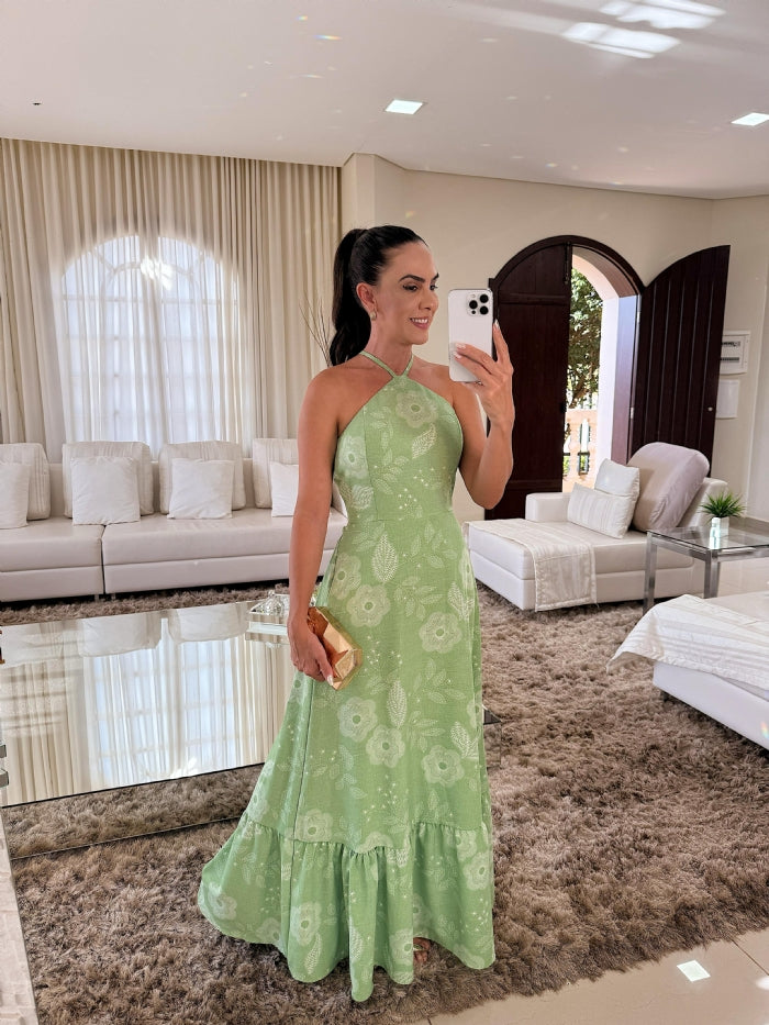 Vestido Leila Verde Agua