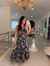 Vestido Azzi Azul Jeans e Nude