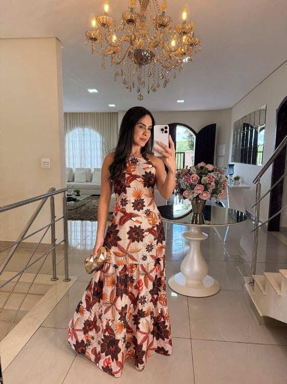 Vestido Leila Marrom