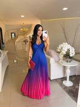 Vestido Francine Azul com Pink